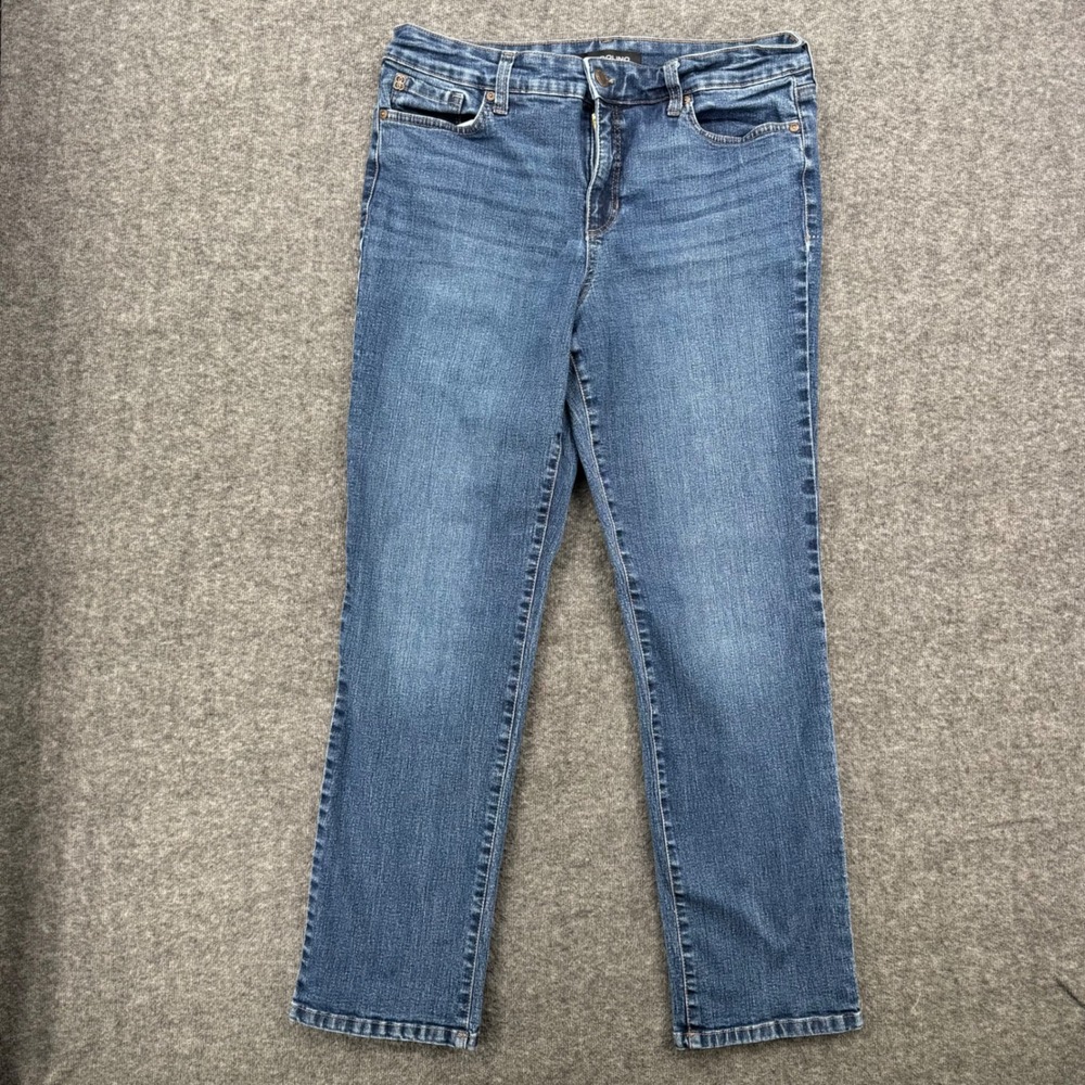 Bandolino Mandie Straight Leg Jeans Blue Medium Wash Size 12 Average Stretch